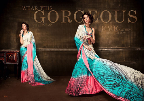 Multi Crape Printed Saree