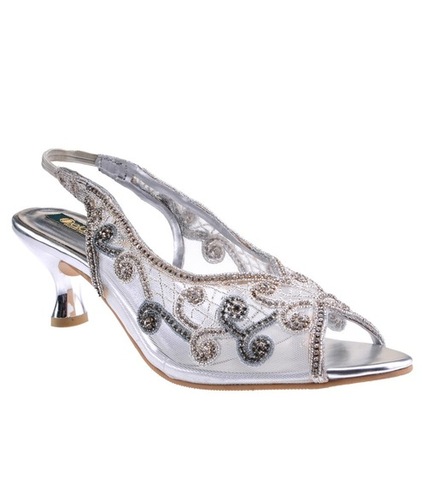Delco Silver Heeled Sandals ;