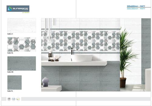 Ceramic Wall Tiles - 40-60 cm Size | Glossy & Matt Finishes, Acid-Resistant, Antibacterial, Interlocking Patterns, 9mm Thickness, Water Absorption 14%-19%