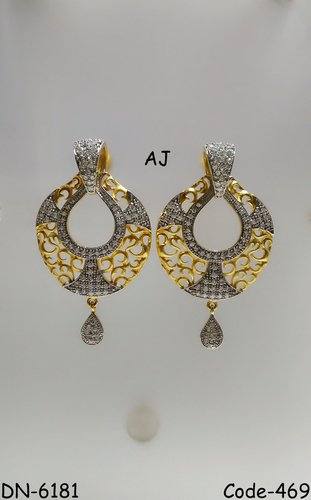 American Diamond Earring with Mate Finish