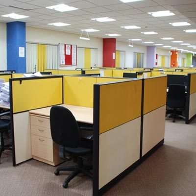 Corporate Office Interior Services - Metal and Wood, Variable Dimensions, Yellow | Modular Design, Aesthetic Appeal, Ergonomic Solutions, Customization