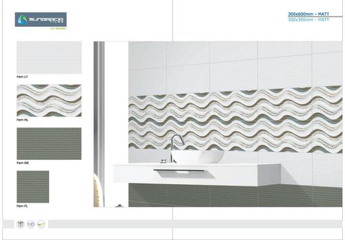 Ceramic Wall Tiles - 40x60 cm, Gloss & Matt Finish | Acid-Resistant, Antibacterial, Interlocking Pattern