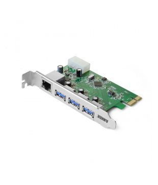 Anker AI440 3-Port USB 3.0 and Gigabit Ethernet Port PCI-E Card