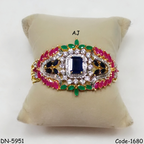 American Diamond Bracelet with Colour Stone