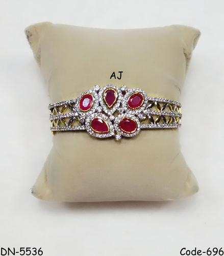 American Diamond Bracelet with Colour Stone