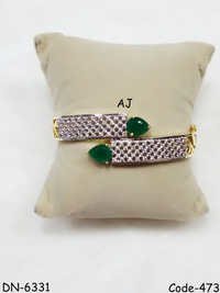 American Diamond Bracelet With Colour Stone