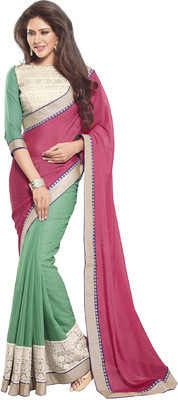 Fashion Wear Solid Fashion Georgette Sari