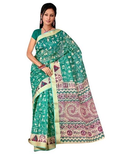 Vardhaman Goodwill Multicolour Chanderi Cotton Saree With Blouse Piece