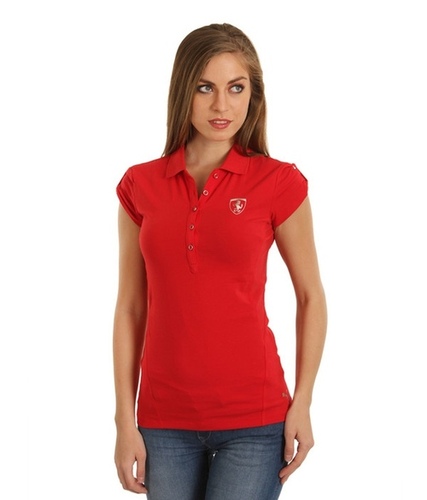 Puma Red Cotton Solid Tees