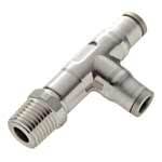 3803 - MALE STUD RUN TEE, BSP TAPER AND NPT