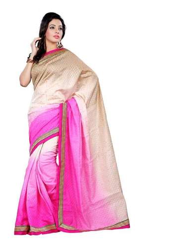 Designer Sarees - Raw Silk, 5.5 Meters, Pink | Elegant Embroidered Design, Soft Fabric, Raw Silk Blouse