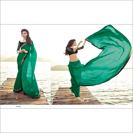 Designer Saree - Silk, 5.5 Meters, Green | Elegant Design, Soft Fabric, Stylish Drape