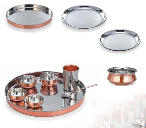 Copper Steel Thali Set