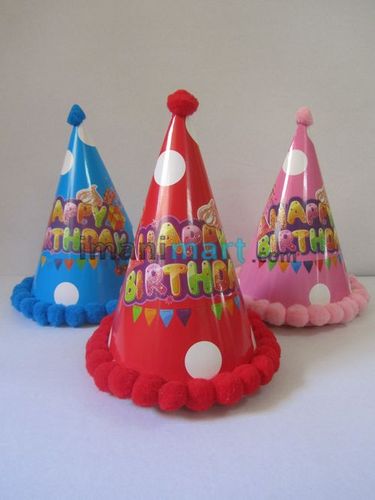 Fun Colourful Happy Birthday Party Caps
