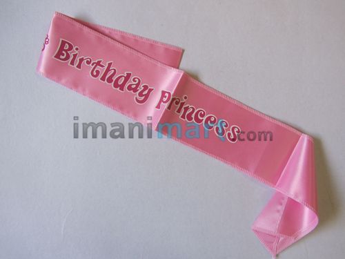 Birthday Girl Sash - Satin 72 Inches Pink, Embroidered Tie, Stylish Festive Comfortable Durable