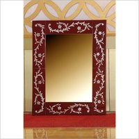Wall Dressing Mirror - Glass And Wood, 24x36 Inches, Burgundy Color | Durable Frame, Elegant Design, High-quality Mirror, Wall Mountable