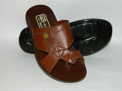 Pu Slipper Gents in Brown Colour