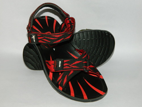 Pu Sandal Kids BLK/Red Colour