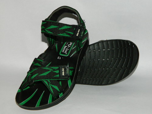 Pu Sandal - Pu Material, 8x5 Size, Green | Strap Fastening, Comfortable, Durable, Lightweight, Printed Pattern