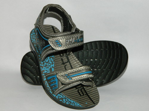 Pu Sandal Kids Navi Blue/Green Colour