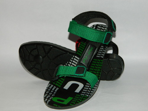 Pu Sandal Ladies Black/Green
