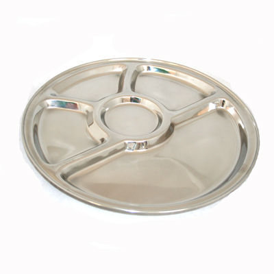 Silver Stainless Steel Round Mess Tray