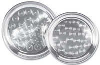 Stainless Steel Round Tray - 8-14 Inch Sizes, Silver Color, Easy To Wash, Mirror Finish, Bend Resistant