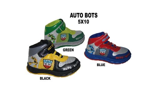 Kids Shoes - Synthetic Leather, Sizes 5x10, Multicolor | Hook and Loop Closure, Cartoon Design, Durable Rubber Sole, Lightweight