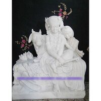 Marble Lord Radha Krishna Sculpture - Finishing: Polishing