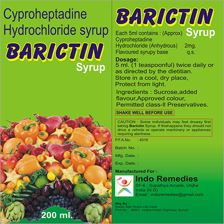 Cyproheptadine Hydrochloride Syrup