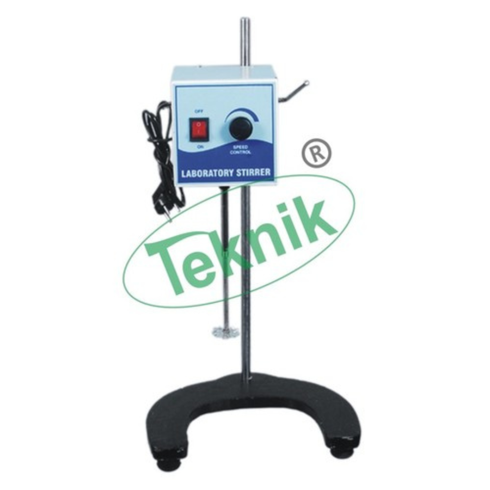 Laboratory Stirrer - 6.5 mm Shaft Diameter, 350 mm Length with PTFE Rotor | 1/20 HP Universal Motor, 4000 RPM Speed, Adjustable Height, 5-7 Liters Capacity