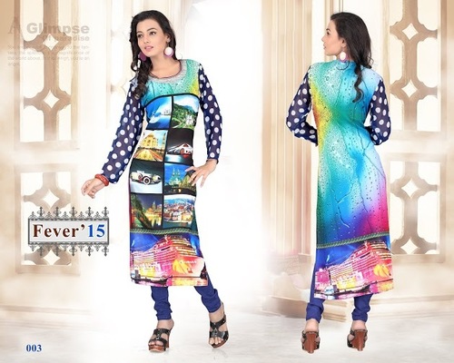 Long Design Printed Georgette Kurti
