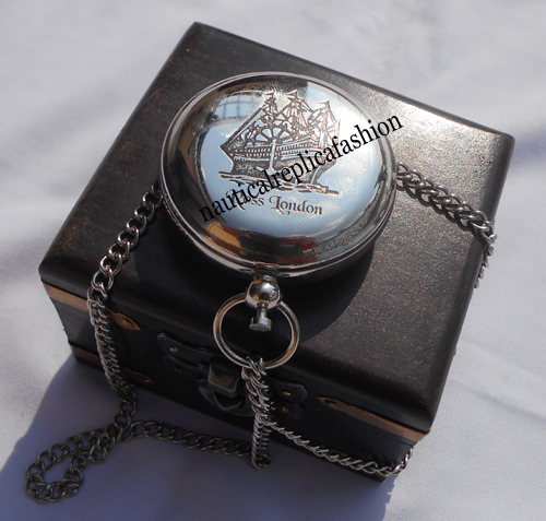 Brass Nautical Compass With Chain