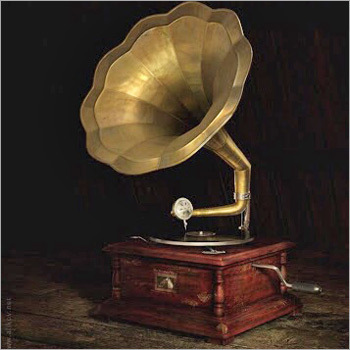 Vintage Brass Gramophone