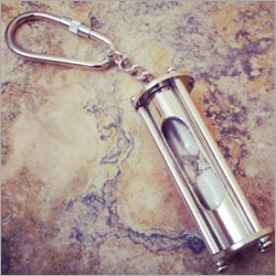 Antique Brass Sandtimer Keychain