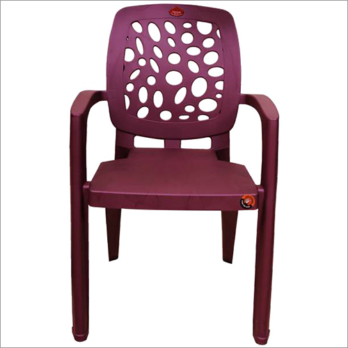 Durable Plastic Chair - Plastic, 45x50x80 cm, Burgundy | Comfortable Seat, High Strength, Stylish Design, Full Back Support
