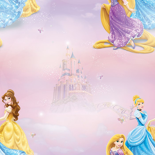 kids @ home - Vinyl 10m x 53cm Pink, Princess Theme, Repeating Pattern, Durable, Washable, Child-Safe