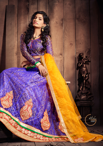 Blue And Yellow Saree