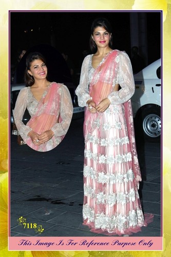 Saree - Net & Silk Blend, Semi Stitched, White and Pink Color, Embroidered Pattern | Full Sleeves, Washable, Dry Clean Only, No Fade