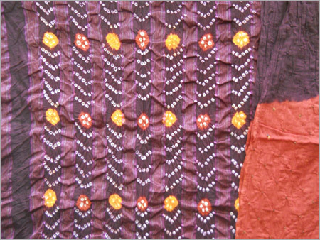 Light Purple Cotton Bandhej Suit