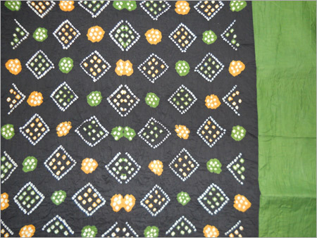 Black And Green Bandhej Dress Materials