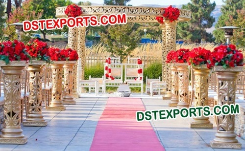 Wedding Fiber Golden Mandap