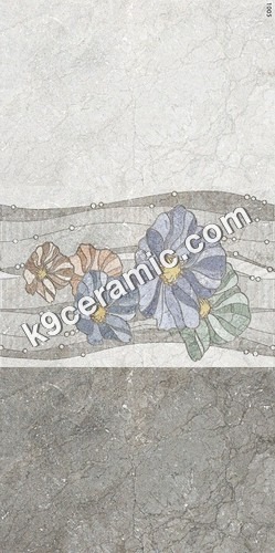 Bathroom Wall Tiles - Ceramic, Variable Size, Square | Floral Design, Durable, Polished Smooth Surface, Perfect Edges