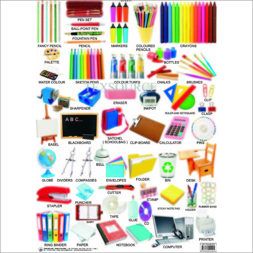 Stationery 7 - Paper, Plastic, Wood Set, 50+ Items, Multicolored | Educational, Convenient, Organized, Complete Essential Stationery