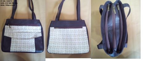 Fabric Leather Hand Bag