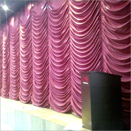 Red Vertical Motorized Stage Curtain