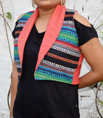 Handwoven Canvas Multicolored Double Sided Jacket