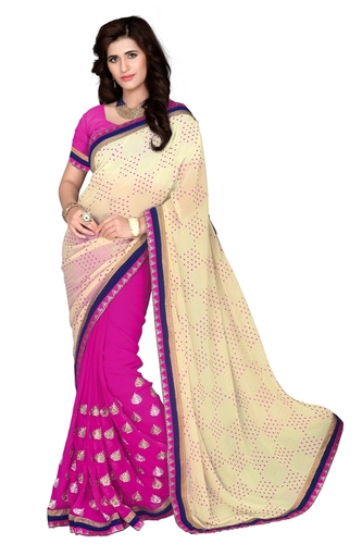 Saree - Chiffon Silk Designer Saree, Size 6.30, Red Color, Bollywood Style, Printed Pattern for Summer, Winter, Rainy, and Spring Seasons