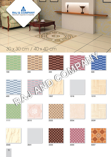 Ceramic Floor Tiles - 30x30 cm, Shiny Surface, Easy to Clean, Attractive Design for Homes and Offices