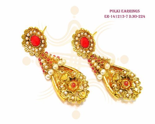 Polki Long Earrings